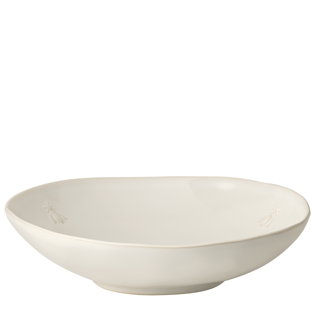Bee Ceramic Pasta Plate Set – Ecru (Set of 4)
