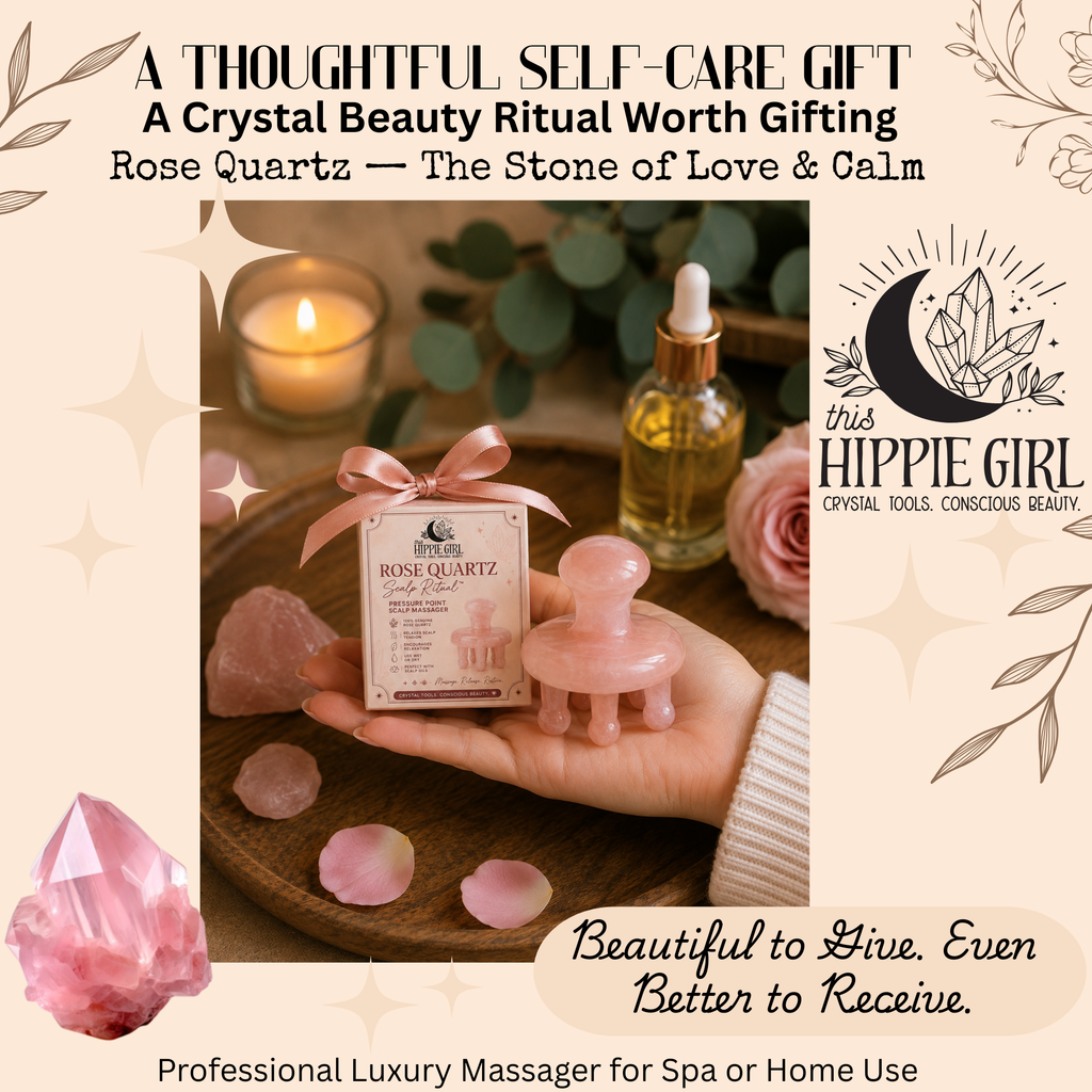 Rose Quartz Scalp Ritual™ – Pressure Point Crystal Scalp Massager