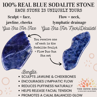 Blue Sodalite Gua Sha Set – Facial Sculpting & Massage Tools
