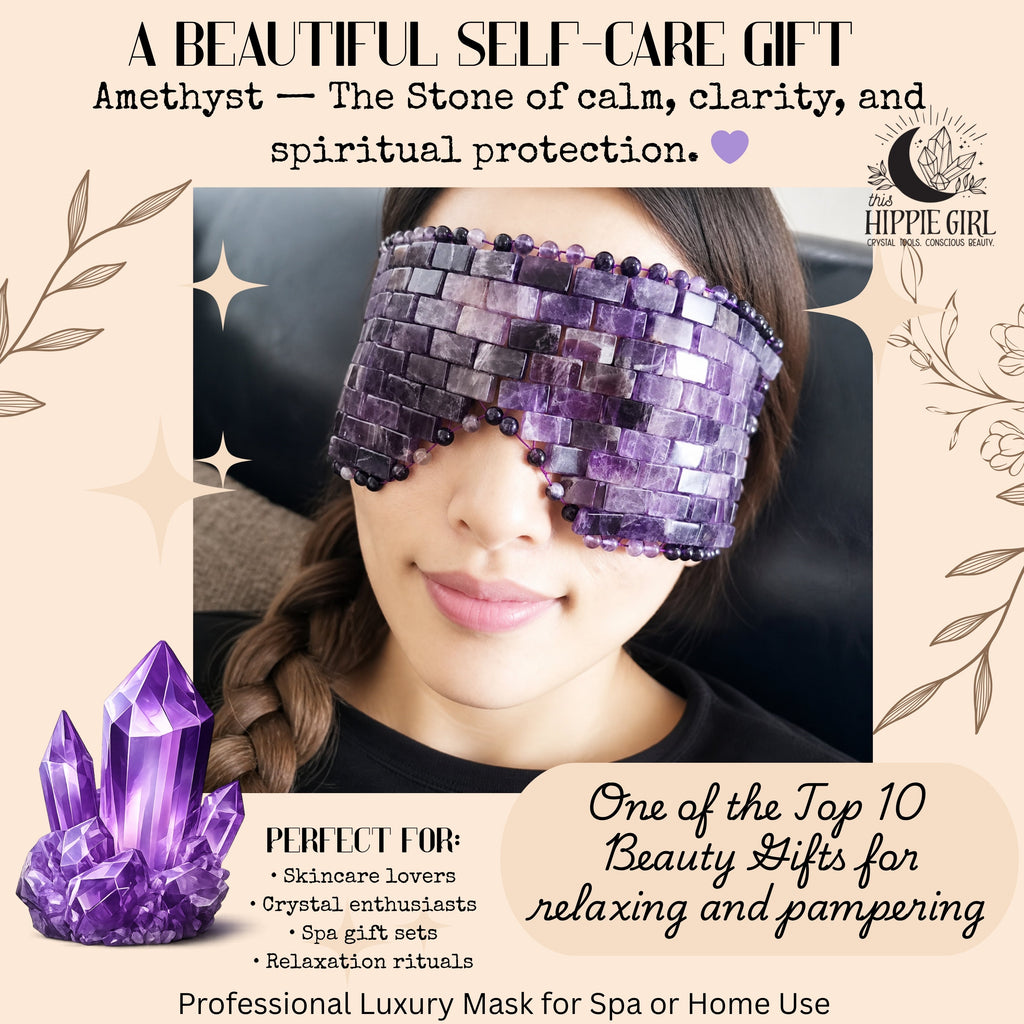 Midnight Amethyst Crystal Eye Mask – Cooling Gemstone Spa Ritual