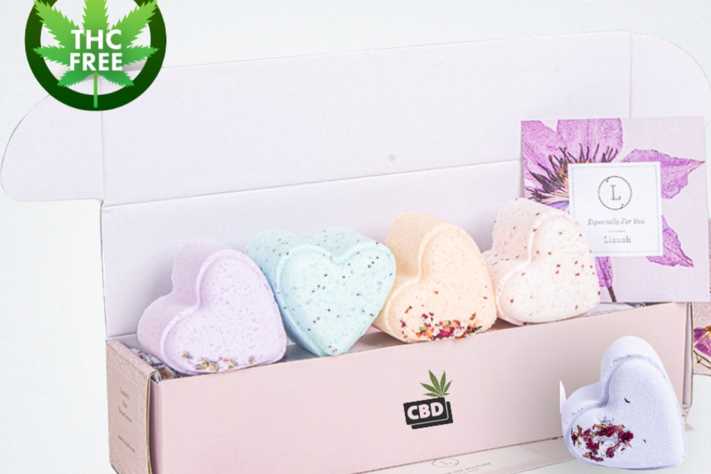 CBD Shower Steamers Gift Box – 5 Heart-Shaped THC-Free Shower Fizzies with CBD