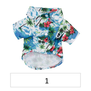 Hawaiian Pet Dog Summer Shirt – Coconut Tree & Pineapple Print