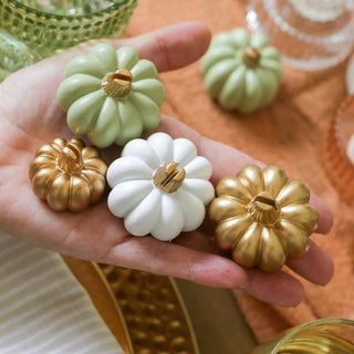 Harvest Gold Pumpkin Place Card Holders – Set of 6