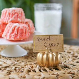 Harvest Gold Pumpkin Place Card Holders – Set of 6