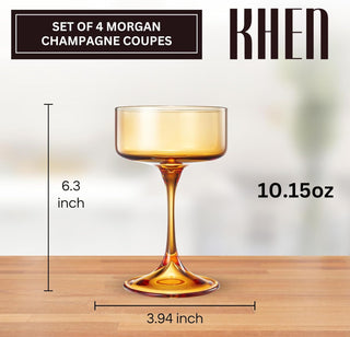 Khen Morgan Champagne Coupe Set – Vibrant Colors (Set of 4)