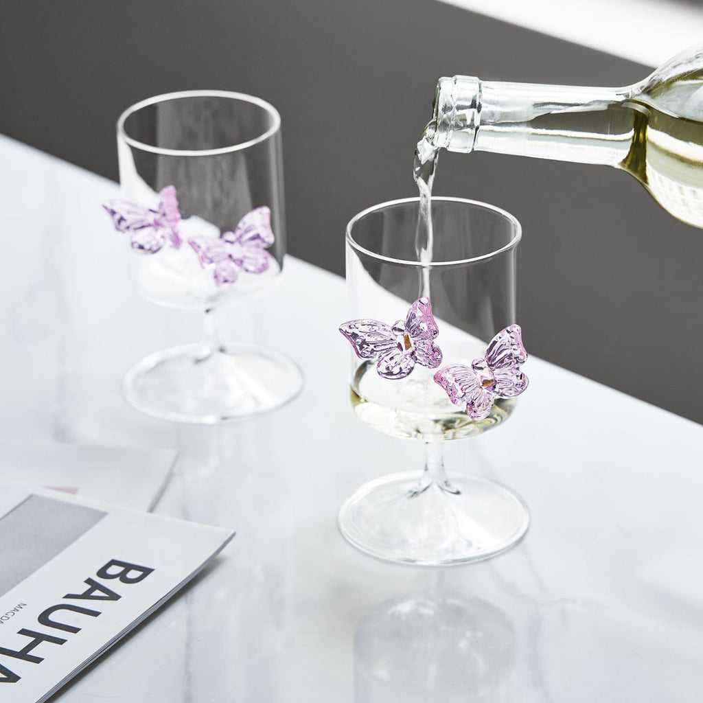 Butterfly Wine Goblet set of 2