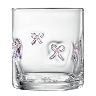 Khen Bowtie Tumblers Set Stylish Break Resistant Acrylic Drinkware for Cocktail Wedding Gift Use - Set of 2 Pink