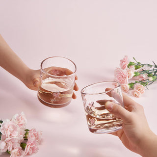 Khen Bowtie Tumblers Set Stylish Break Resistant Acrylic Drinkware for Cocktail Wedding Gift Use - Set of 2 Pink