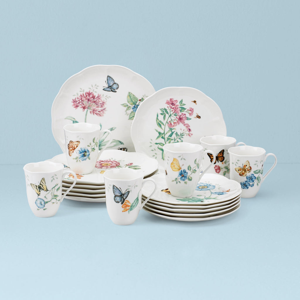 Lenox Butterfly Meadow 18-Piece Dinnerware Set, porcelain