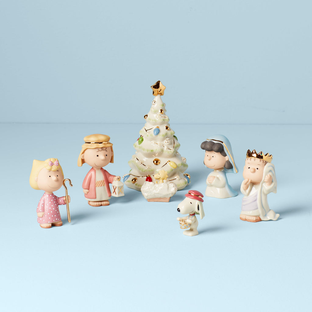 Lenox Peanuts 7-Piece Christmas Pageant Figurines, porcelain