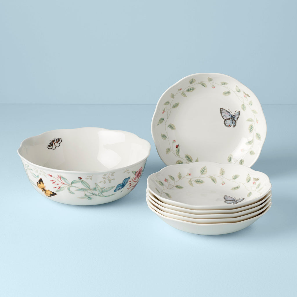 Lenox Butterfly Meadow 7-Piece Bowl Set, porcelain