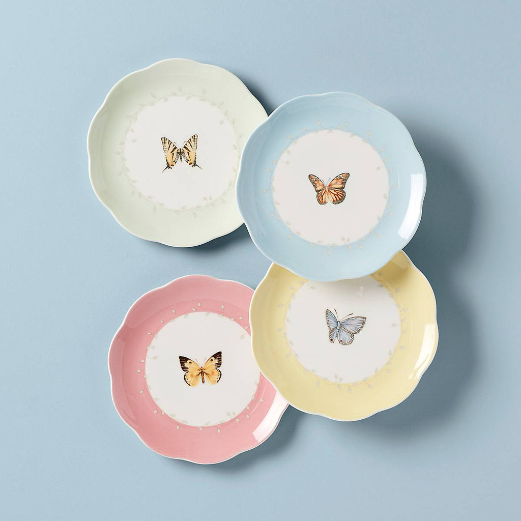 Lenox Butterfly Meadow 4-Piece Dessert Set, porcelain