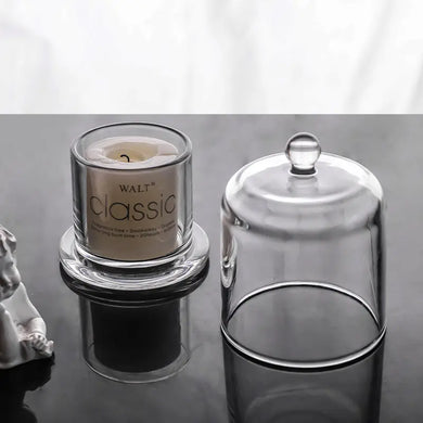 Clear Glass Candle Holder with Decorative Cover
