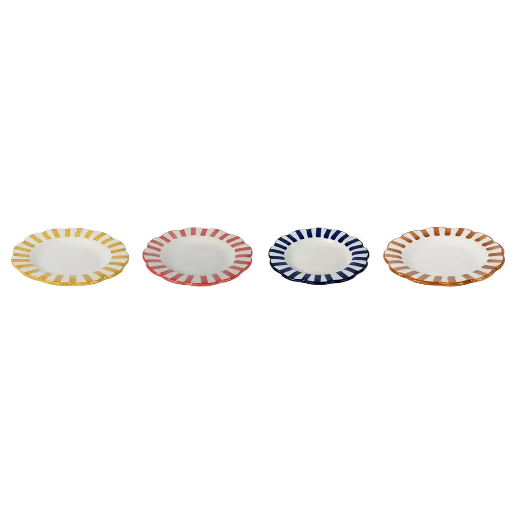 Ceramic Yellow Stripe Salad Plate