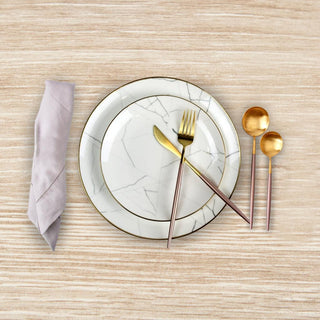 Pink and Gold Obelisk Flatware Set – 20 Piece Modern Luxury Cutlery
