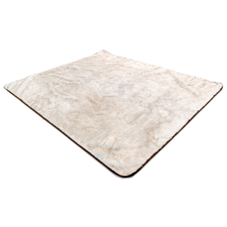 PupProtector™ Summer Short Fur Waterproof Throw Blanket – White with Brown Accents