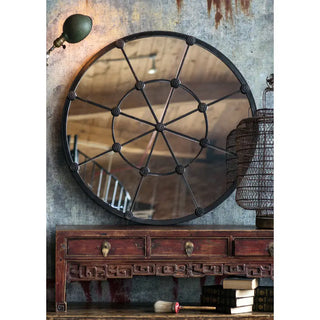 Vintage-Style Victorian Cast Iron Wall Mirror