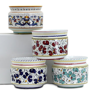 ORVIETO RED ROOSTER: Cylindrical Cover Pot - Cachepot Planter (Small)