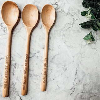 Give it a Rest Funny Spoon Rest & Wooden Spoon Set – Porcelain Kitchen Spoon Holder Gift