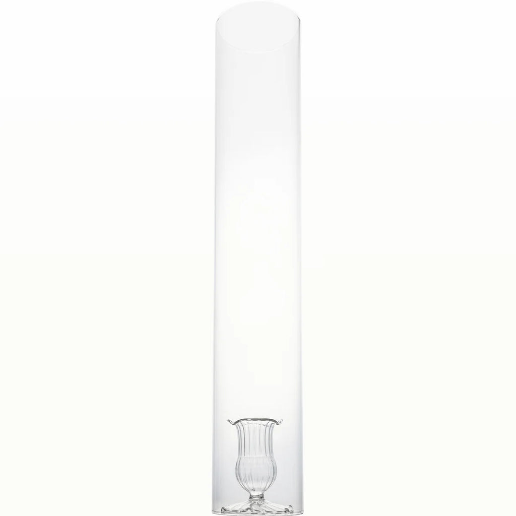 2-Piece Candleholder w/ Cylinder, Clear, Set of 4