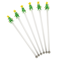 Christmas Tree Swizzle Sticks, Set of 6