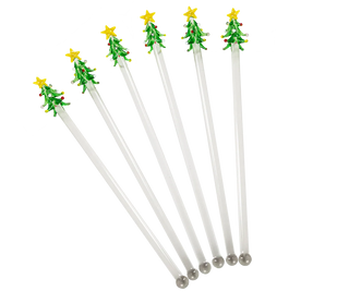 Christmas Tree Swizzle Sticks, Set of 6