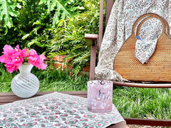 Cabana Napkin - Set of 8 and  Tablecloth, Pink Pomegranate