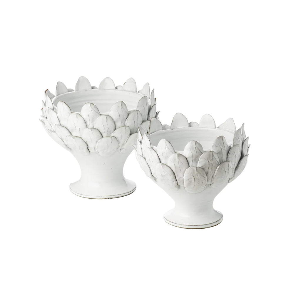White Artichoke Footed Centerpiece, Large/Small