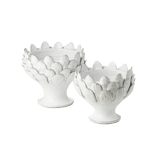 White Artichoke Footed Centerpiece, Large/Small