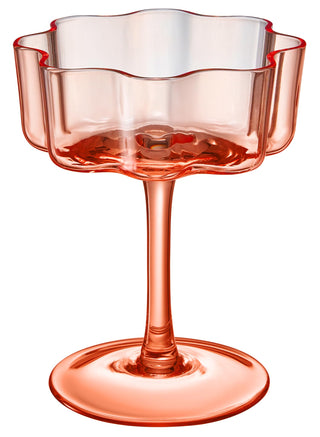 Flower Wave Coupe Cocktail Colored Glasses Set of 5 – Fall Holiday Party Drinkware