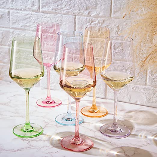 Muted Blue Italian-Style Wine Glass | 12 oz Single, Tall Elegant Stem
