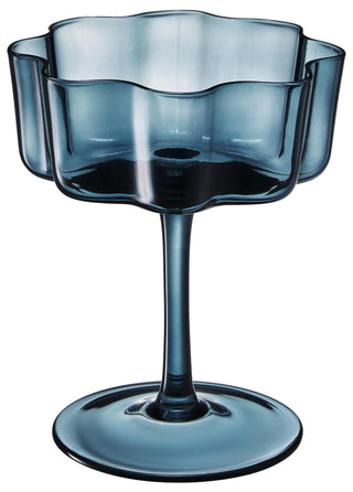 Muted Flower Wave Coupe Cocktail Glasses Set of 6 – Elegant Colored Barware for Entertaining