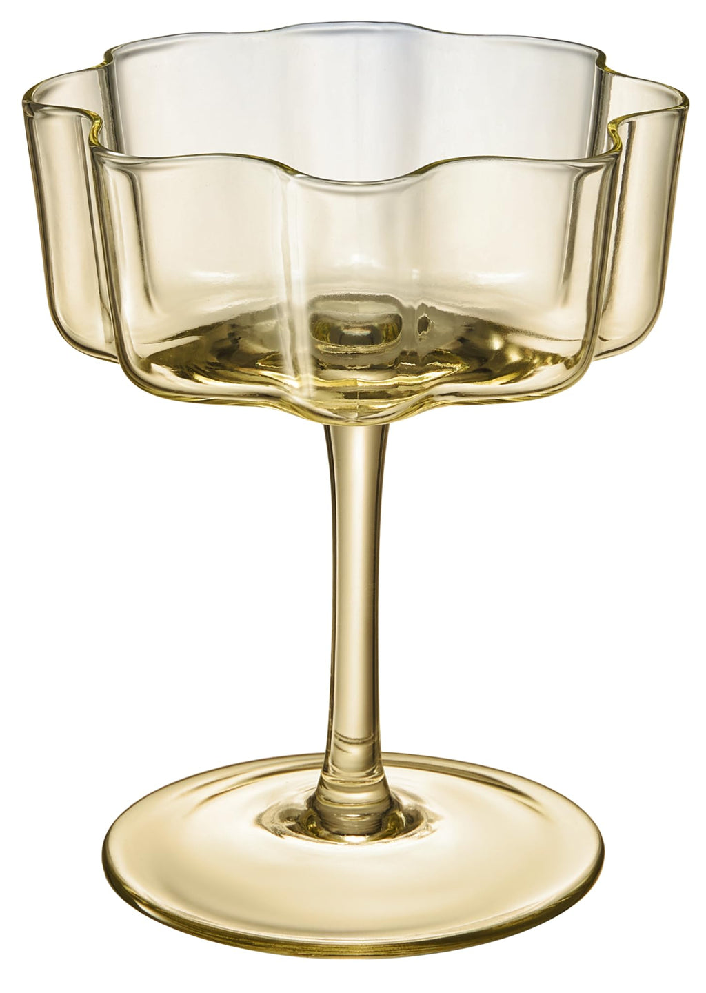 Flower Wave Coupe Cocktail Colored Glasses Set of 5 – Fall Holiday Party Drinkware