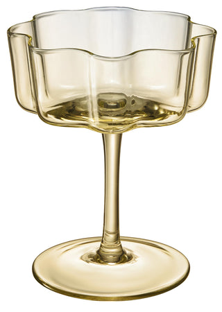 Flower Wave Coupe Cocktail Colored Glasses Set of 5 – Fall Holiday Party Drinkware