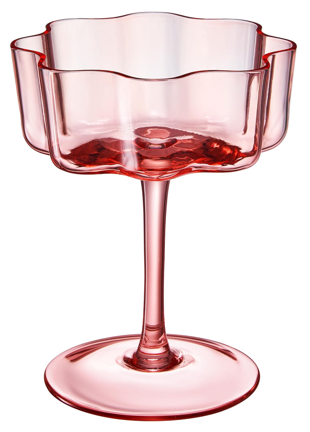 Flower Wave Coupe Cocktail Colored Glasses Set of 5 – Fall Holiday Party Drinkware