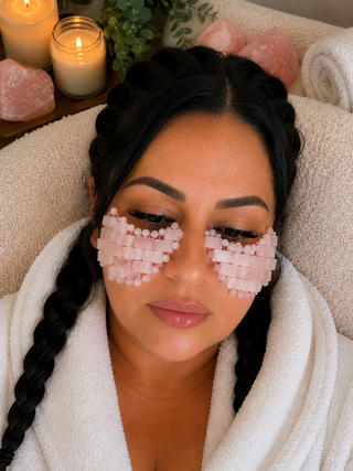 Rose Quartz Under Eye Mask – Cooling Crystal Eye Mask Set