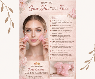 Rose Quartz Gua Sha Mushrooms – Crystal Facial & Body Massage Set