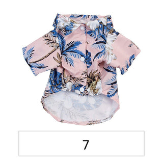 Hawaiian Pet Dog Summer Shirt – Coconut Tree & Pineapple Print