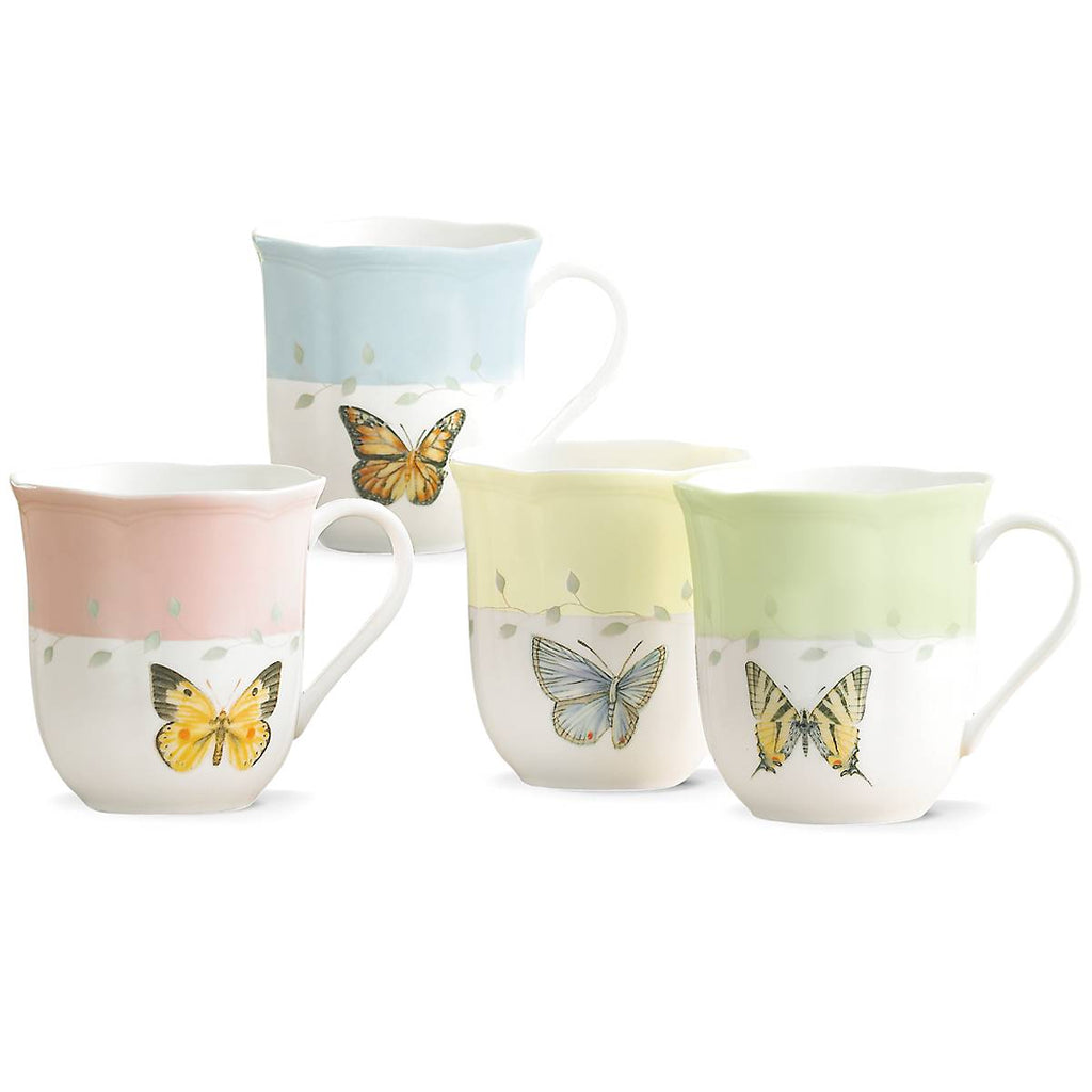 Lenox Butterfly Meadow Colors Mugs, Set of 4, porcelain (view 3)