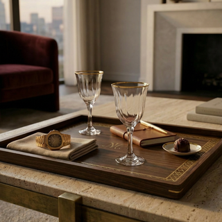 Elegant Water Glasses with Delicate Gold Accents – Set of 6