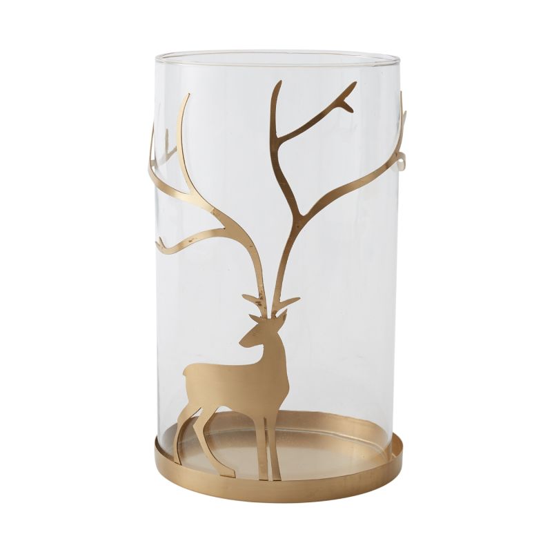 Chital Deer Glass Tabletop Votive Candleholder