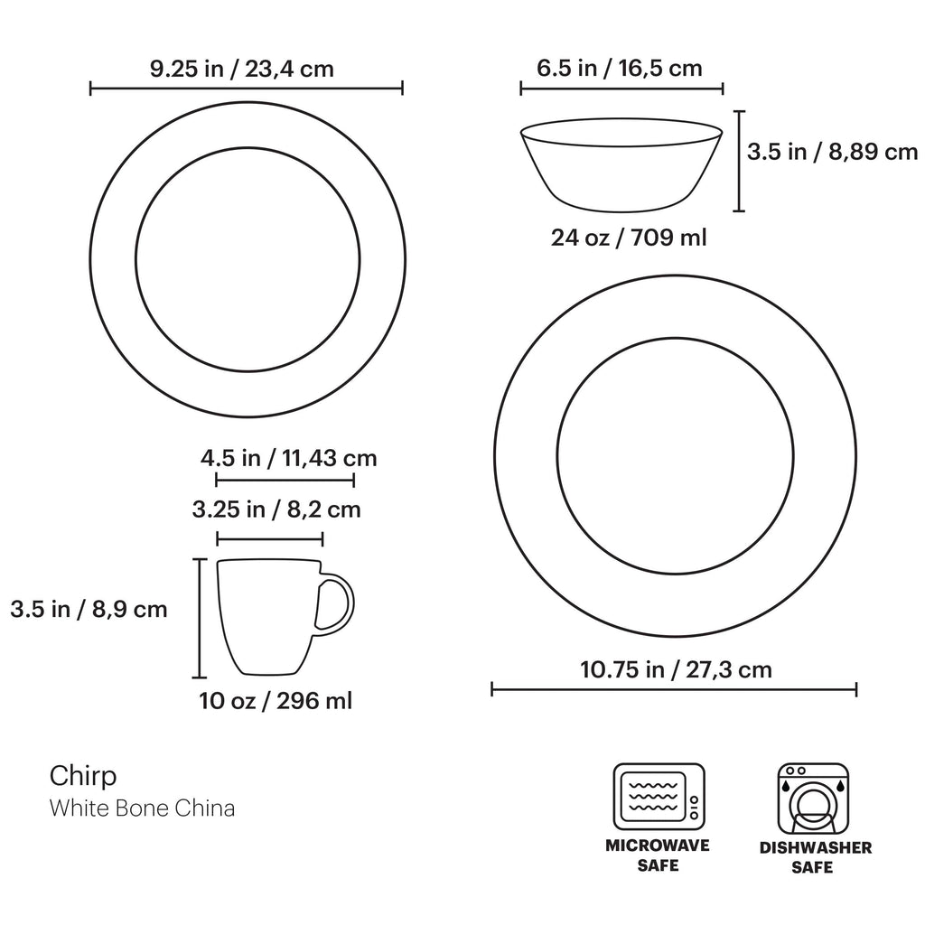Lenox Chirp 4-Piece Place Setting, porcelain (view 7)