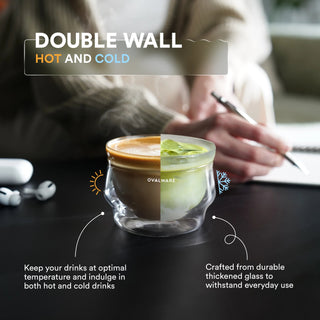 Double-Wall Latte Art Glasses – 8.5 oz, Set of 2