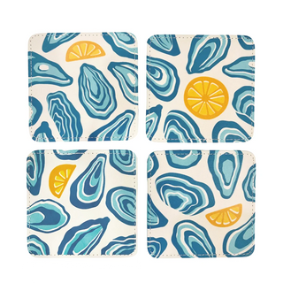 Oyster Twist Coastal Coasters – Set of 4