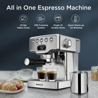 Geek Chef 20-Bar Espresso Machine with Milk Frother for Latte & Cappuccino