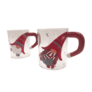 3D Christmas Gnome Glass Coffee Mug
