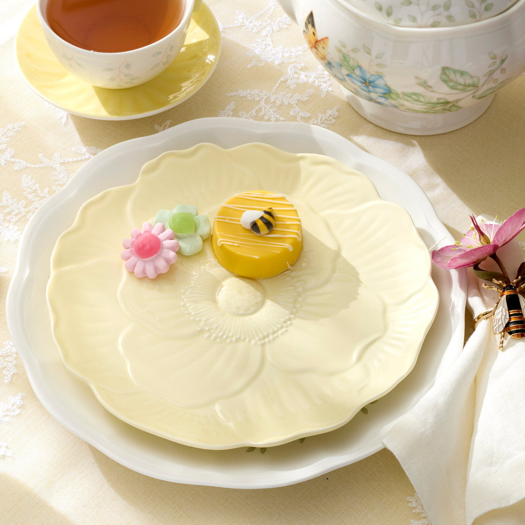 Lenox Butterfly Meadow Floral Yellow Accent Plates, Set of 4, porcelain (view 2)