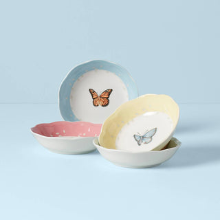 Lenox Butterfly Meadow Fruit Bowls, Set 4, porcelain