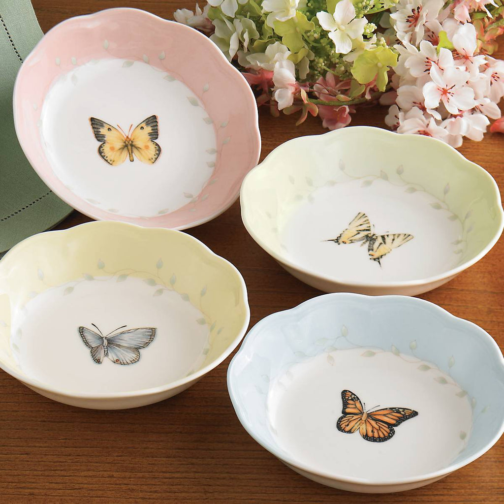 Lenox Butterfly Meadow Fruit Bowls, Set 4, porcelain (view 3)