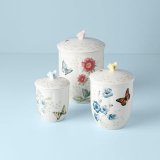 Lenox Butterfly Meadow 3-Piece Canister Set, porcelain